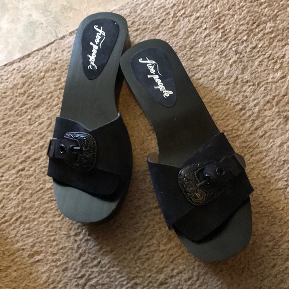 Free People Shoes - Free People Sandals Slides Black New In Box.